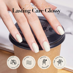 AZUREBEAUTY esmalte uñas blanco cálido en aplicación rápida para inicio de manicura.