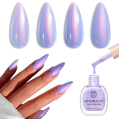 AZUREBEAUTY Esmalte uñas galaxia azul púrpura con acabado perlado y alto pigmento