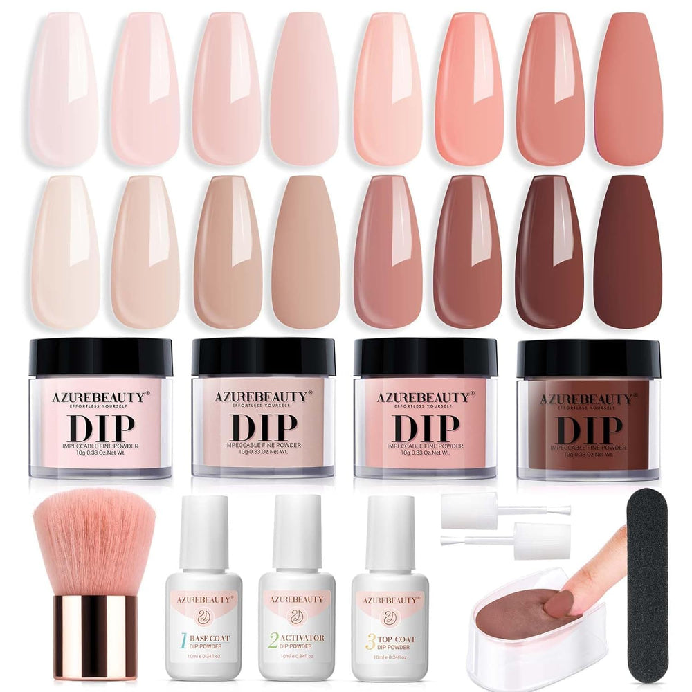 AZUREBEAUTY kit inicio con polvos para inmersión en tono piel claro, ideal para principiantes