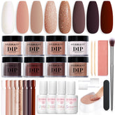AZUREBEAUTY kit polvos dip 8 colores para manicura casera con acabado natural