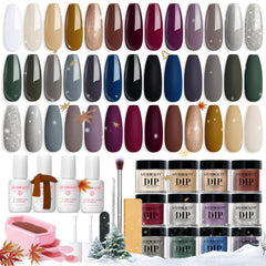 AZUREBEAUTY kit polvo inmersion 20 colores, acabado brillante para uñas.