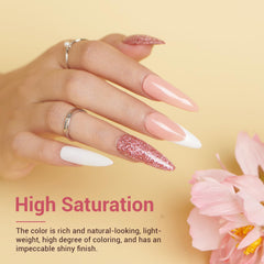 AZUREBEAUTY polvo inmersión rosa bebé para uñas suaves y femeninas.