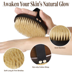 Azymi cerdas naturales en cepillo corporal para exfoliacion eficaz