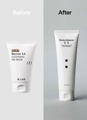 Desmaquillante en tubo B_LAB CICA Soft Meltaway, dorso, diseño ergonómico para casa.