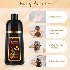 Creamy foam from Bablabear Chestnut Brown color shampoo on hand ready for use