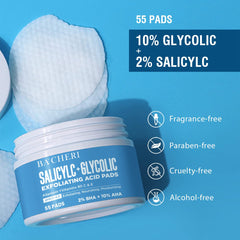 BACHERI tiras exfoliantes con ácido salicílico al 2% para controlar grasa y poros.