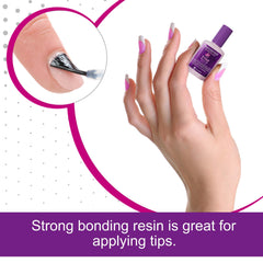 BACKSCRATCHERS Glass Glaze Stikr Resin: muestra de color para evaluar durabilidad de la manicura.