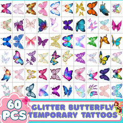 Backtopeia tatuajes temporales mariposa para niños: fácil de aplicar