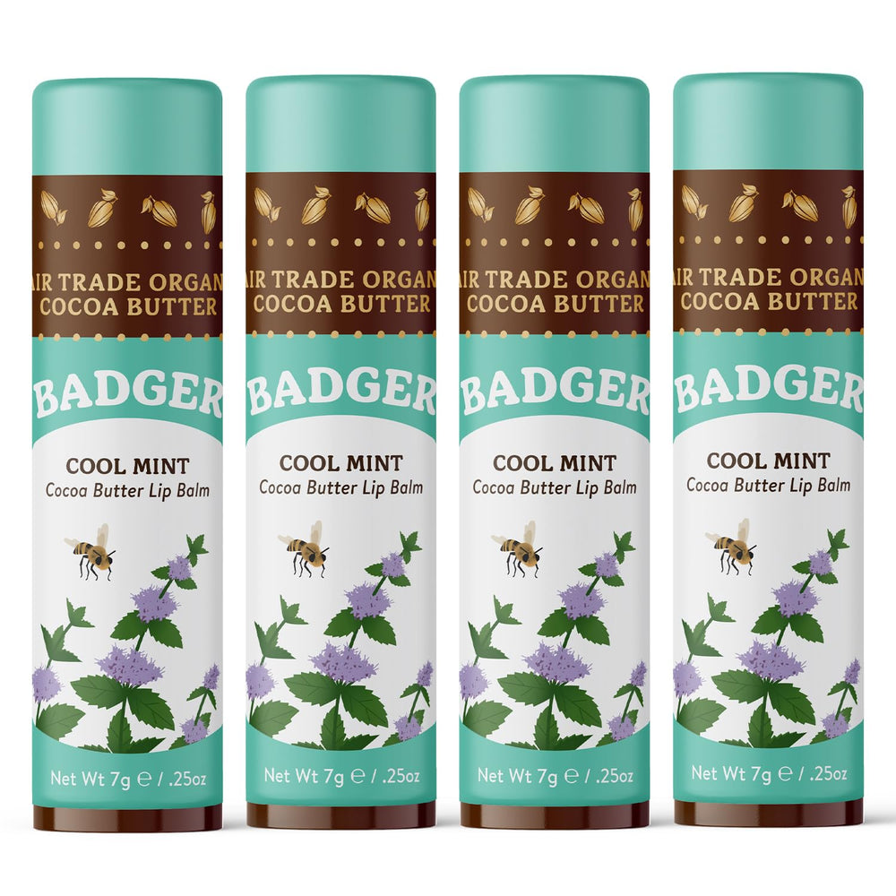 badger bálsamo labial cacao menta para hidratación duradera de labios