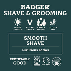 Badger Jabon Afeitar usos multipropósito ideales para viaje o ducha diaria.