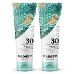 Badger Mineral Daily Sunscreen SPF 30, botella ligera para protección diaria sin dejar blanco