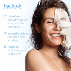Baebody mascarilla hoja con ácido hialurónico para piel suave.