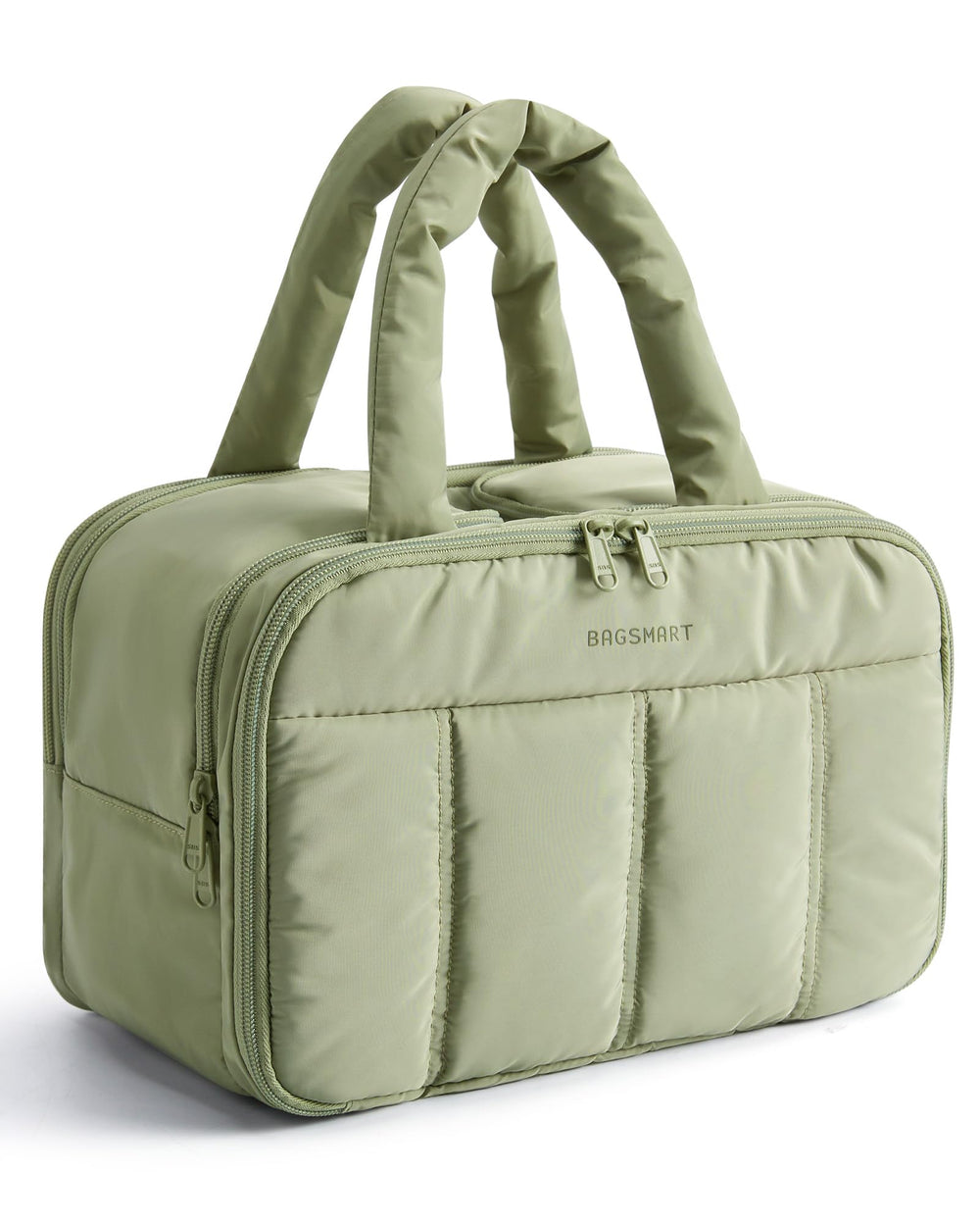 BAGSMART bolsa de aseo para viaje, frontal con bolsillos de malla para mayor organización.