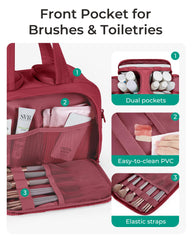 BAGSMART bolsa de aseo con interior amplio para viajar organizada.