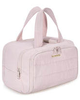 BAGSMART bolsa de aseo rosa, apertura amplia para acceso rápido