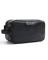 Bagsmart bolsa de aseo negra en PU con acabado brillante, ideal para uso diario y viaje