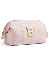 BAGSMART bolsa maquillaje inicial personalizada en rosa, perfecto para regalo.