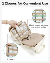 BAGSMART bolsa de maquillaje puff, organizador compacto para cosméticos