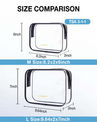 BAGSMART bolsa de maquillaje transparente con acceso amplio para ver productos al instante