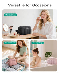 BAGSMART bolsa de viaje, interior con compartimentos, ideal para cosméticos pequeños.