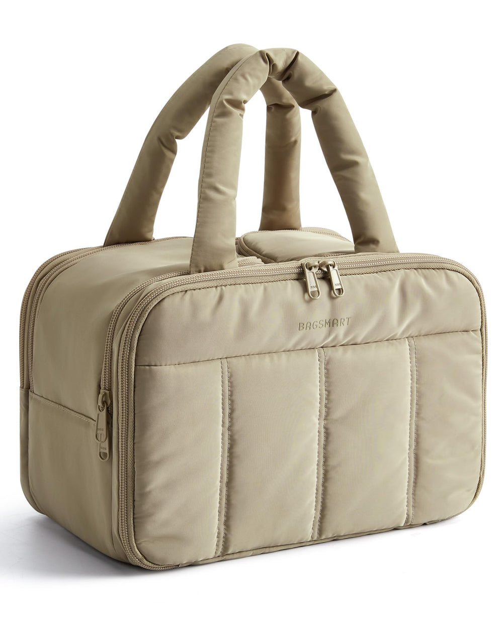 BAGSMART bolso de aseo acolchado grande para viajes, amplio espacio.