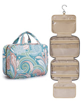 Bagsmart bolso de aseo colgante verde paisley grande, ideal para colgar y mantener ordenado.