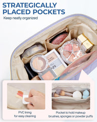 BAGSMART estuche maquillaje Taslan suave y acolchado