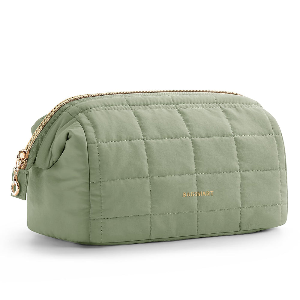 BAGSMART maquillaje con apertura amplia para acceso rápido a cosméticos.