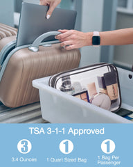 BAGSMART neceser transparente con apertura superior amplia para alcance rápido