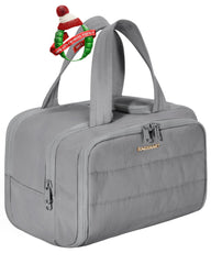 BAGSMART neceser de viaje gris con gran capacidad para cosméticos