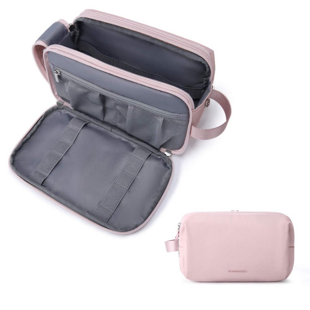 Trousse BAGSMART rose moyen vue avant, rangement pratique en voyage