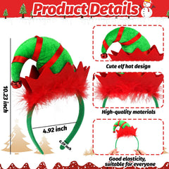 Bahaby diadema navidad elfo con colores rojo y verde para un look llamativo
