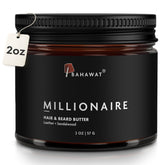 BAHAWAT leather-sandalwood butter bottle for daily beard conditioning.