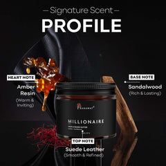 BAHAWAT leather-sandalwood butter jar showing natural ingredients.