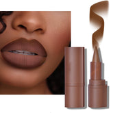 BAISEN DIARY 2-en-1 lápiz labial perfil con punta cono para contorno preciso.