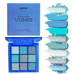 BAISEN DIARY Paleta 9 Sombras Azules: empaque portátil para maquillaje de noche