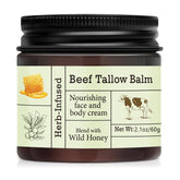 BAISEN DIARY crema de sebo de res en primer plano para hidratación facial.