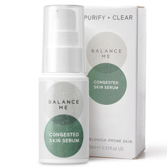 Balance Me Serum en botella, tratamiento puntual para piel grasa.