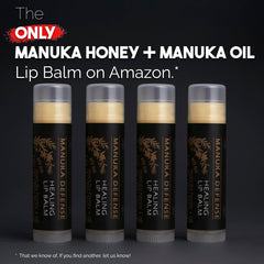 Aplicación suave del bálsamo Manuka Defense en labios secos