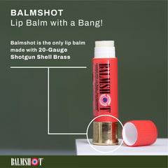 Balmshot lip balm durable case closeup showing tight cap and sturdy base