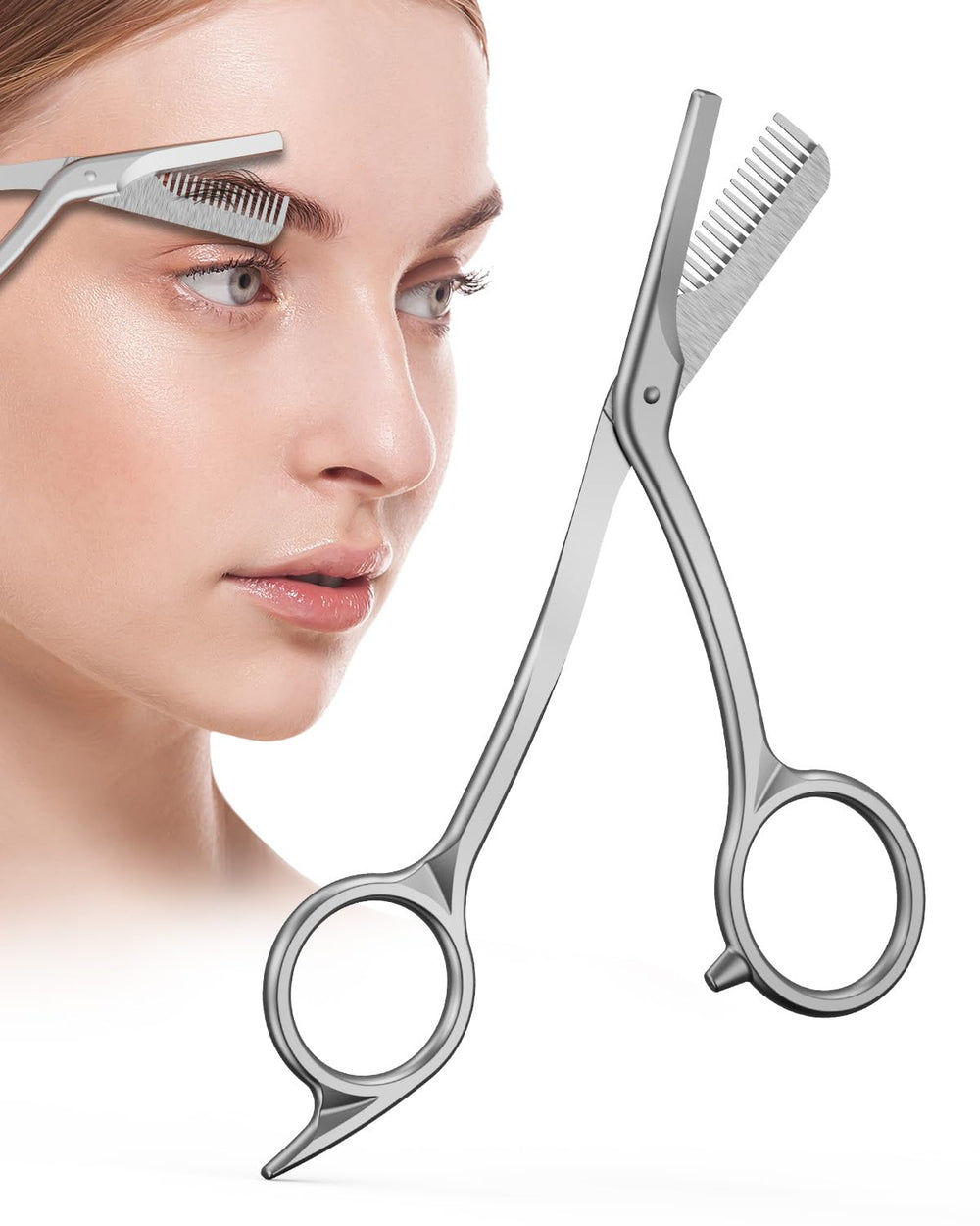 Baluca tijeras cejas con peine, diseño dual para definición precisa.