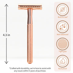 Hojas doble filo Bambaw de acero inoxidable, 5 unidades, duraderas y afiladas para un afeitado limpio.