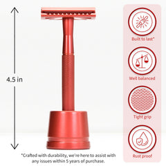 Navaja de seguridad Bambaw con cuchillas de acero inoxidable para afeitado limpio.