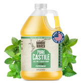 BAMBOO AND BIRCH savon-liquide Castille menthe dans flacon, nettoyage doux.