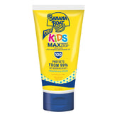 Banana Boat Kids SPF 100 tear-free lotion tube ready for quick reapplication