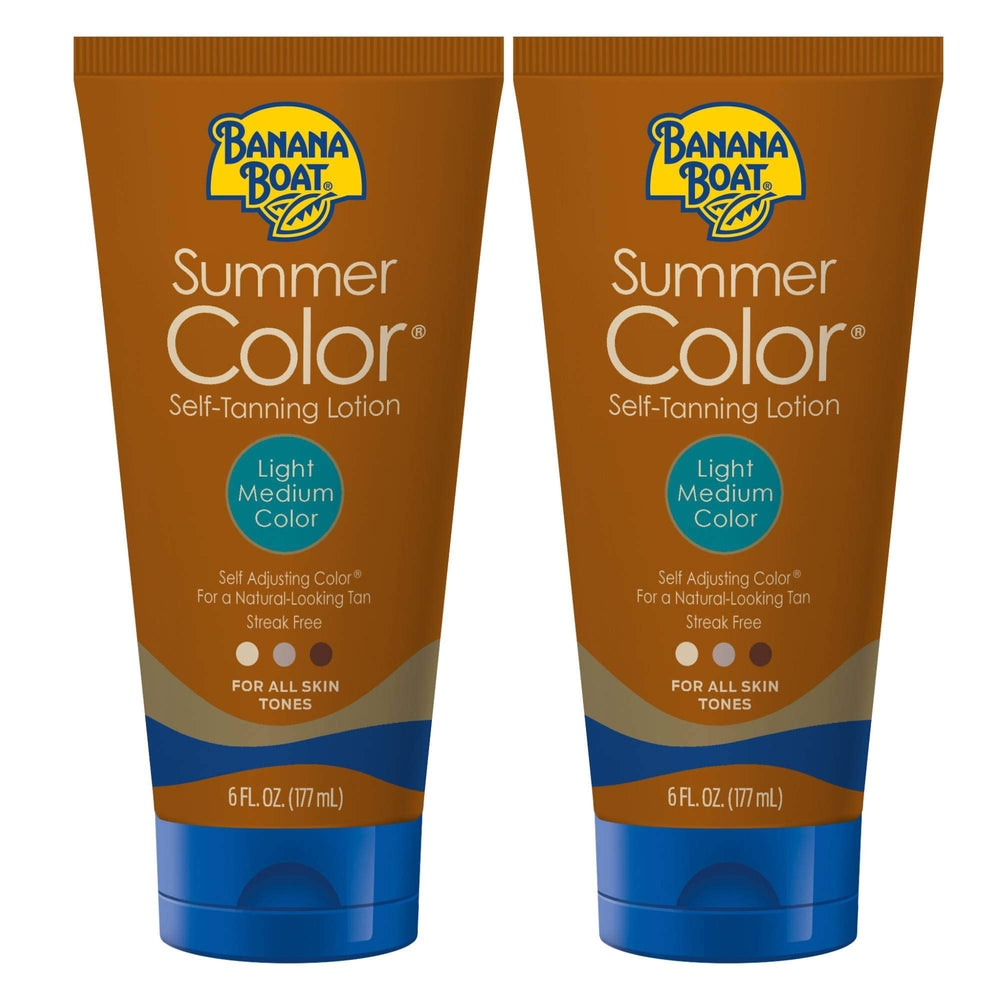 Banana Boat loción bronceadora, botella visible para un bronceado gradual y natural
