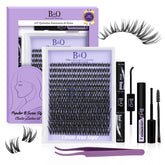 B&Qaugen Flora Lash Clusters Kit, aplicación rápida para look diario