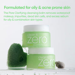 BANILA CO Clean it Zero being rinsed with water to leave skin clean and balanced.