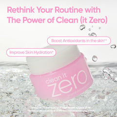 Texture sorbet se transforme en huile pour un nettoyage profond et rapide.