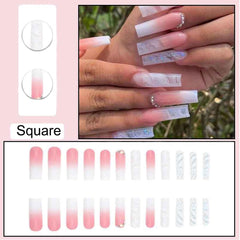 Uñas BAOYAALIN con cristales destellos para un toque deslumbrante.